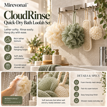 Mirevonai™ CloudRinse Quick-Dry Bath Loofah Set