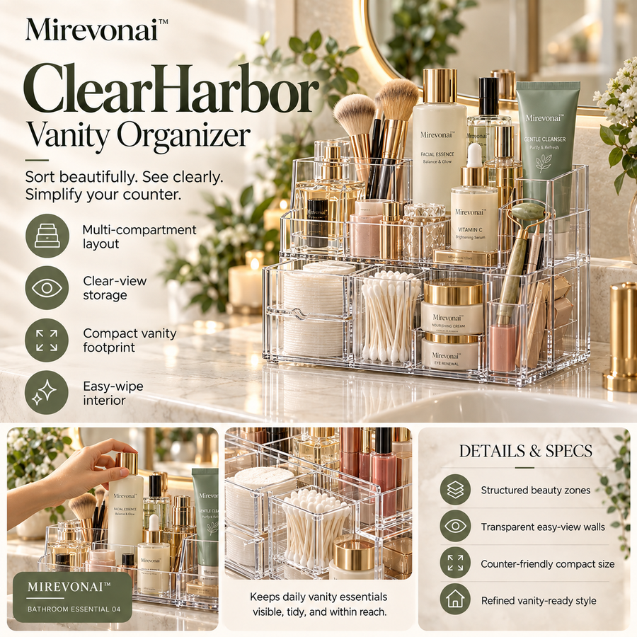 Mirevonai™ ClearHarbor Vanity Organizer