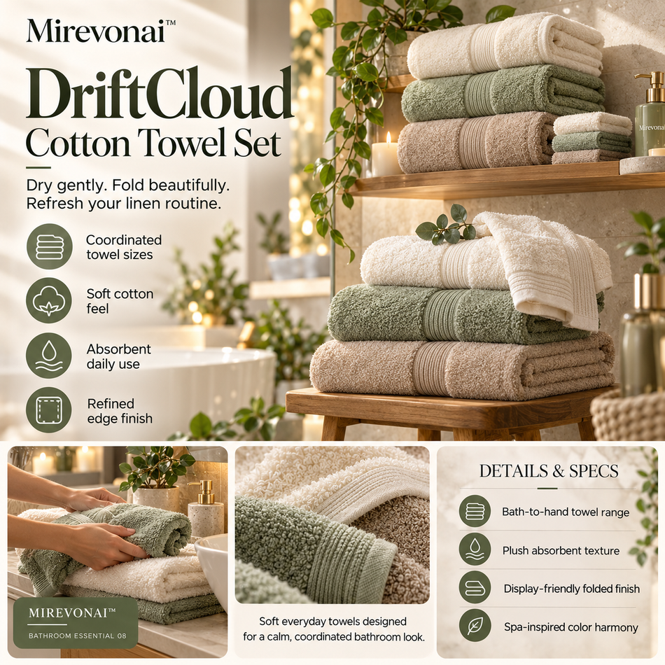 Mirevonai™ DriftCloud Cotton Towel Set