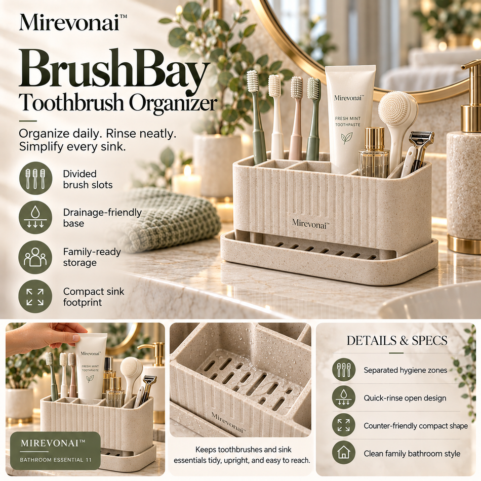 Mirevonai™ BrushBay Toothbrush Organizer