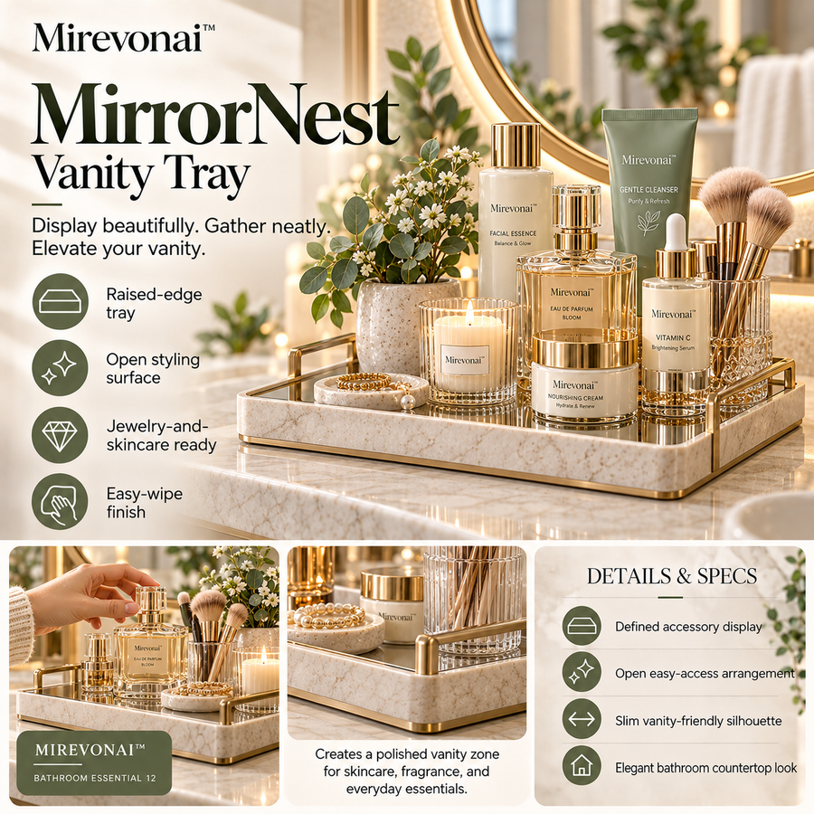 Mirevonai™ MirrorNest Vanity Tray
