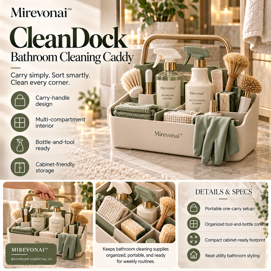Mirevonai™ CleanDock Bathroom Cleaning Caddy