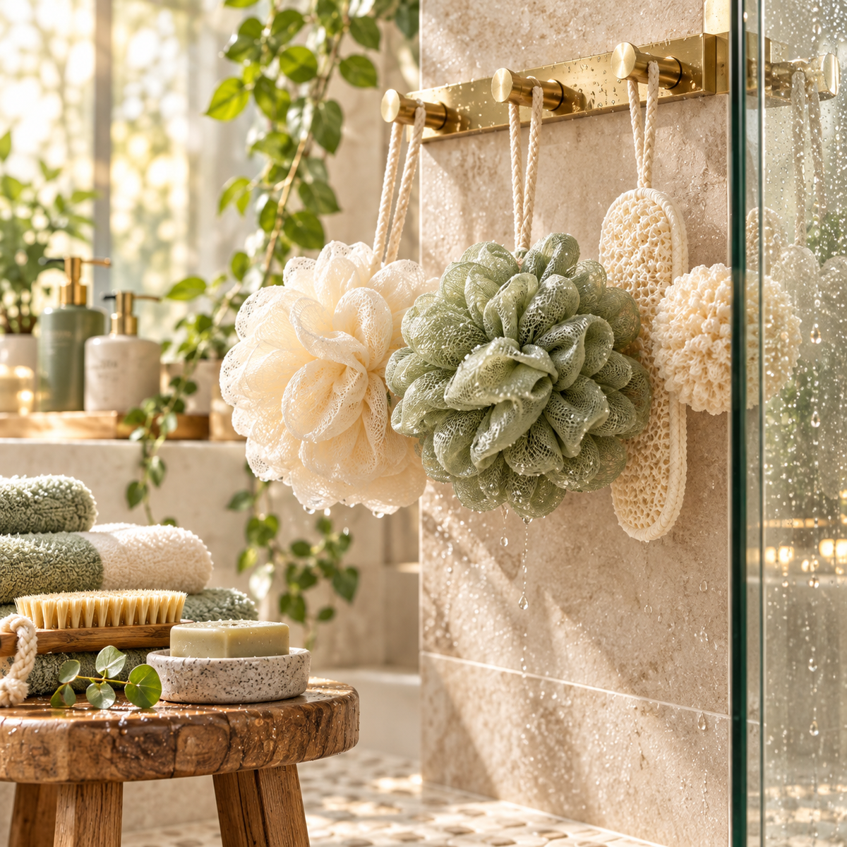 Mirevonai™ CloudRinse Quick-Dry Bath Loofah Set