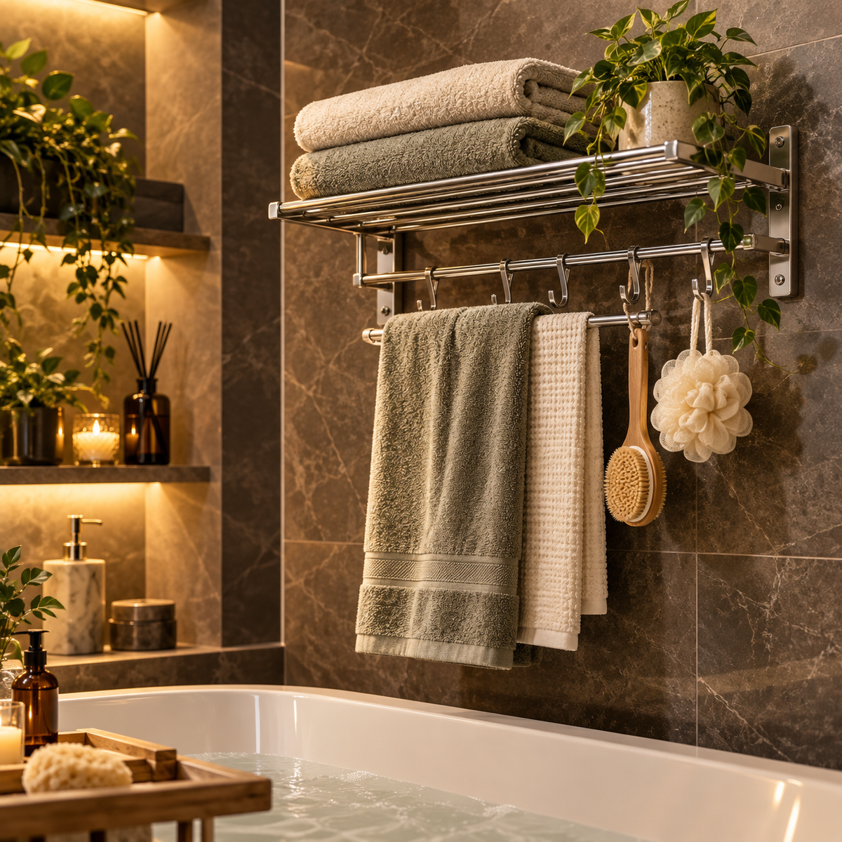 Mirevonai™ TowelTier Wall-Mount Rack